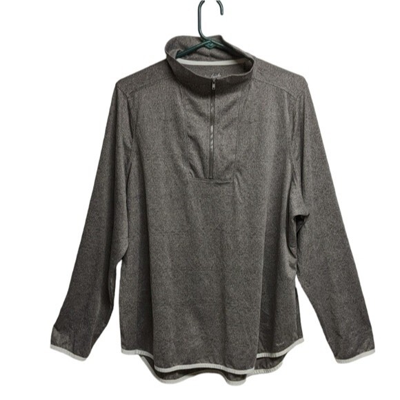 Woolrich Sweater Womens XXLarge Long Sleeve Top Pullover Quarter Zip Gray XXL - Picture 1 of 8